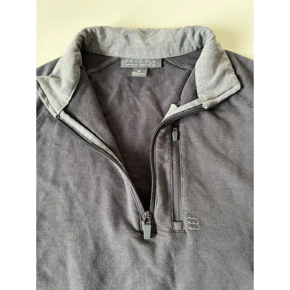 Free‎ Fly Bamboo Fleece Quarter Zip Pullover Gray Mens Small